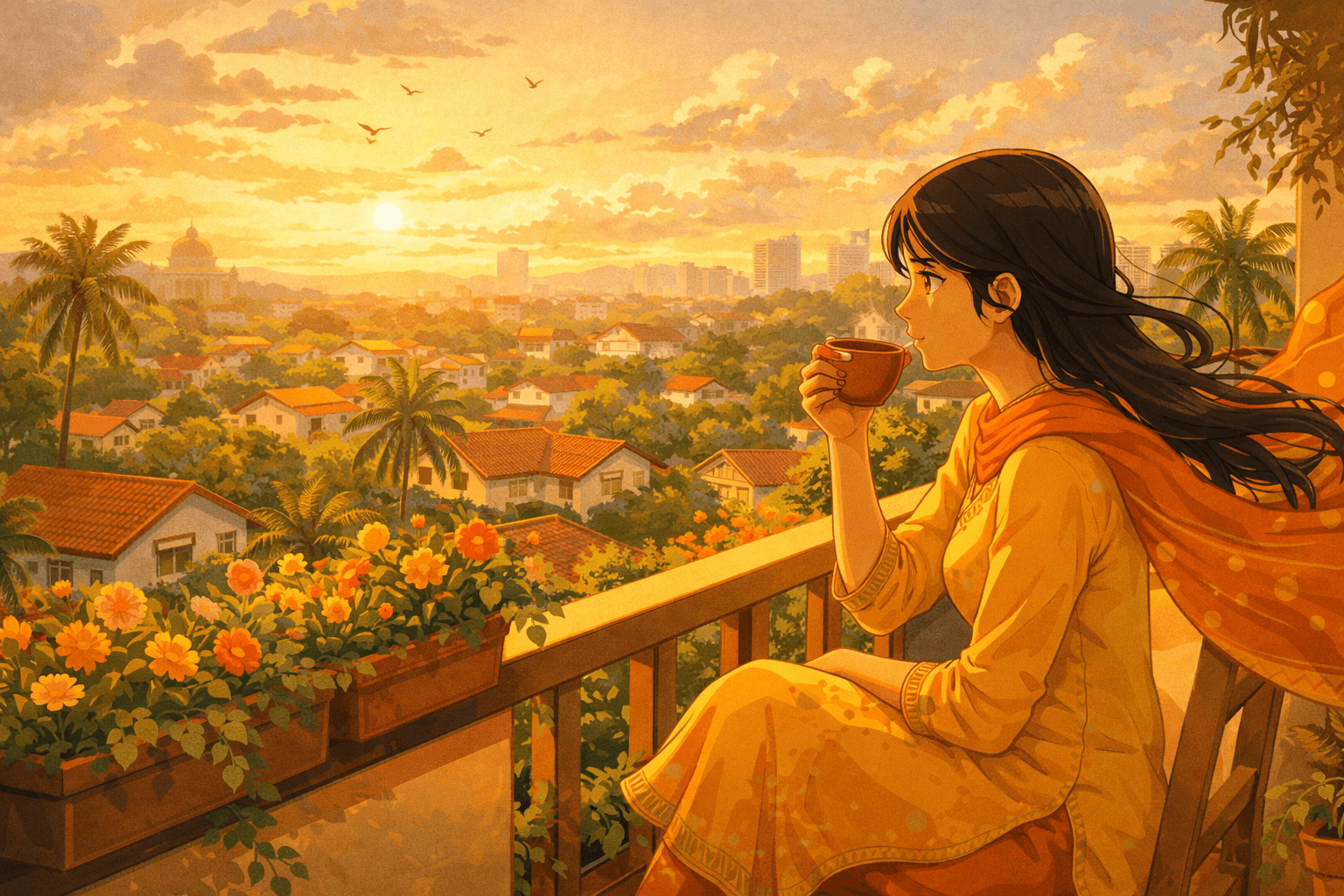 Evening chai on PG balcony